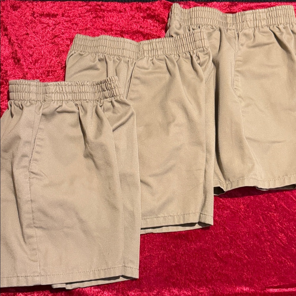 Boys Elastic Waist Uniform Shorts & Pant— Khaki